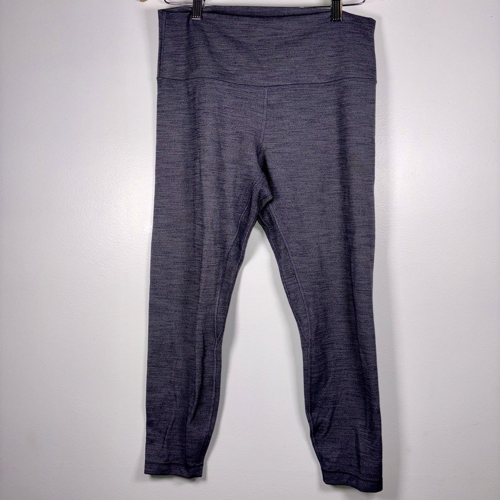 Lululemon Align Pant II 25" Mini Heathered Herringbone Gray Size 12 LW5CFGS